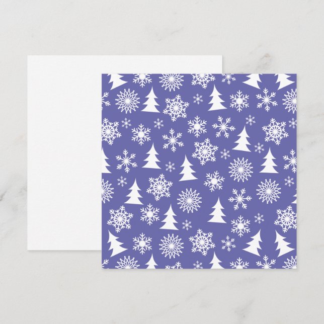 Snöflingor och Gräs Träd Mönster Kort (Fram/baksida)