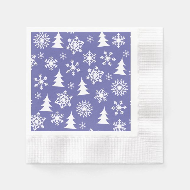 Snöflingor och Gräs Träd Mönster Pappersservett (Framsidan)
