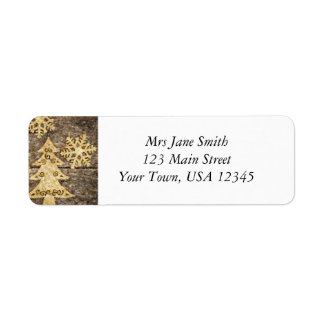 Snöflingor och Julgran Returadress Etikett