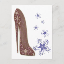 Snöflingor och julstiletto Shoe Art Gifts Helg Vykort