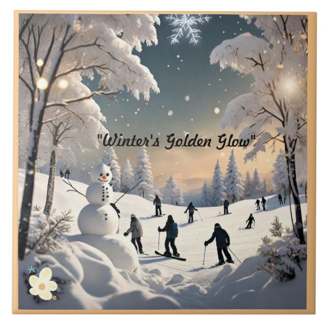 "Snöflingor och " Kakelplatta (Framsidan)