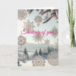 Snöflingor och liggande julkort helgkort