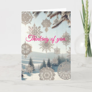 Snöflingor och liggande julkort helgkort