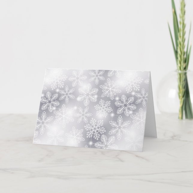 Snöflingor och ljus helgkort (Framsida)
