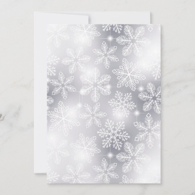 Snöflingor och ljus julkort (Framsida)
