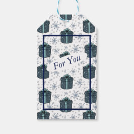 Snöflingor och Presenter Märkre Presentetikett