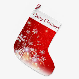 Snöflingor och prydnadsföremål stor julstrumpa