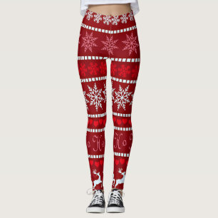 Snöflingor och renar leggings