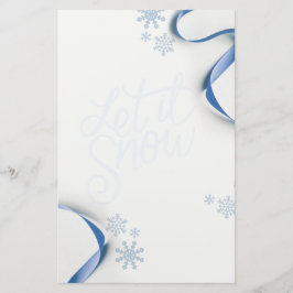 Snöflingor och Rosett band Låt det snöa Brevpapper