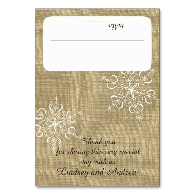 Snöflingor och säten för möbler bordsnummer (Framsidan)