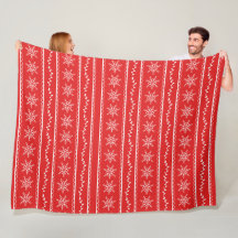Snöflingor och Vines Designer Fleece Blanket