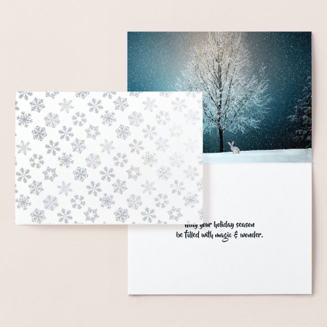Snöflingor och  vinterHelgdagar Real Folierat Kort (Display)