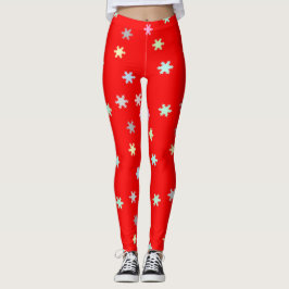 Snöflingor om rödskinn leggings
