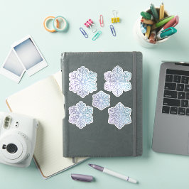 Snöflingor Opalescent Blue och Lila Klistermärken