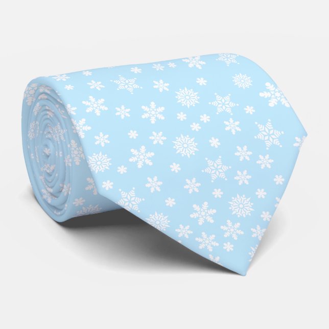 Snöflingor på Blå Jul Slips (Rullad)