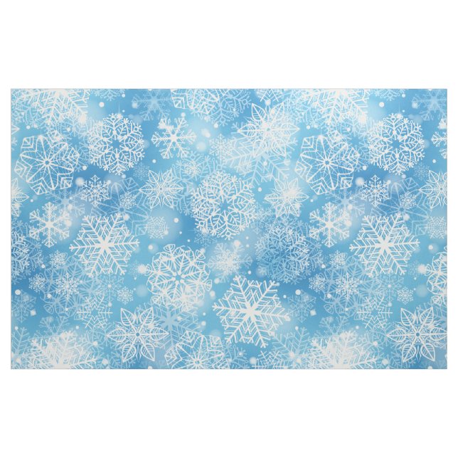 Snöflingor på blå tyg (Fat Quarter)
