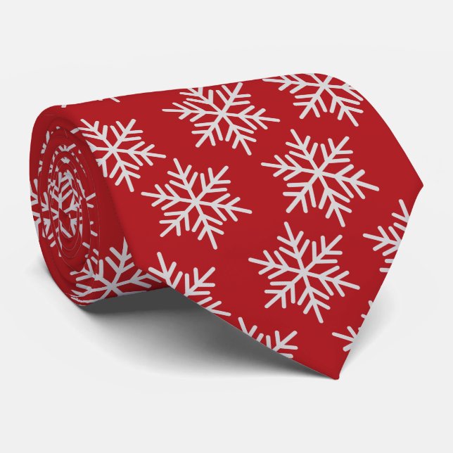 Snöflingor på Burgundy bröllop Neck Tie Slips (Rullad)
