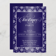 Snöflingor på den blå julen Party