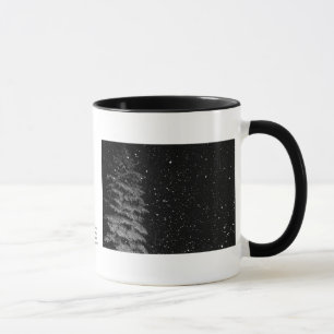 snöflingor på ett unikt nattfoto mugg