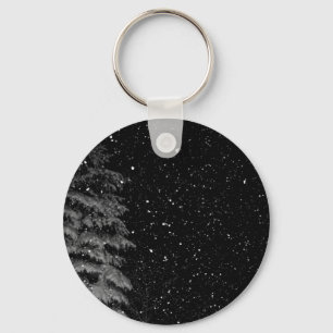 snöflingor på ett unikt nattfoto nyckelring