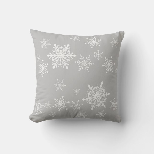 snöflingor på grått kudde (Framsida)