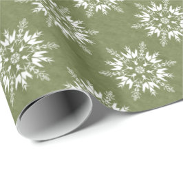 Snöflingor på grönt presentpapper