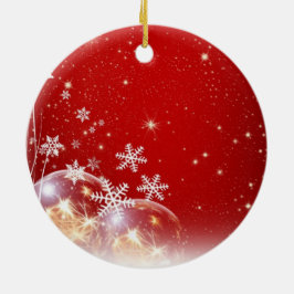 Snöflingor på jul julgransprydnad keramik