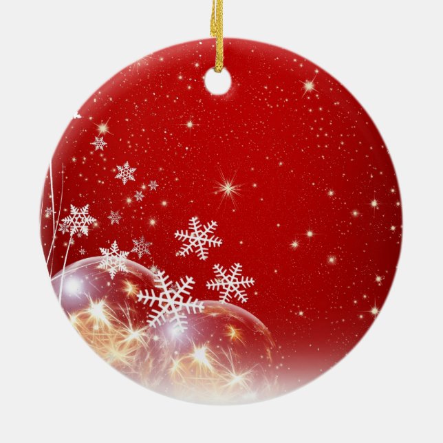 Snöflingor på jul julgransprydnad keramik (Baksidan)