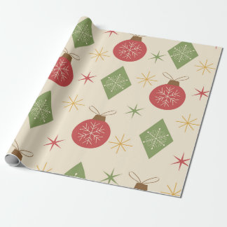Snöflingor på Mid Century-diamanter och ornament Presentpapper