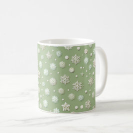 Snöflingor på Mint Kaffemugg