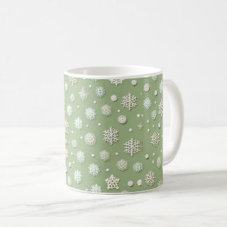 Snöflingor på Mint Kaffemugg