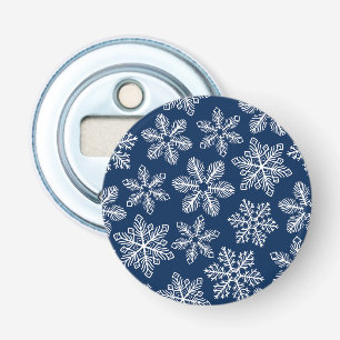 Snöflingor på mörk blått flasköppnare