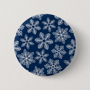 Snöflingor på mörk blått knapp