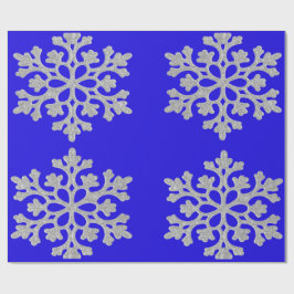 Snöflingor på Pappra Blå insvällning Presentpapper