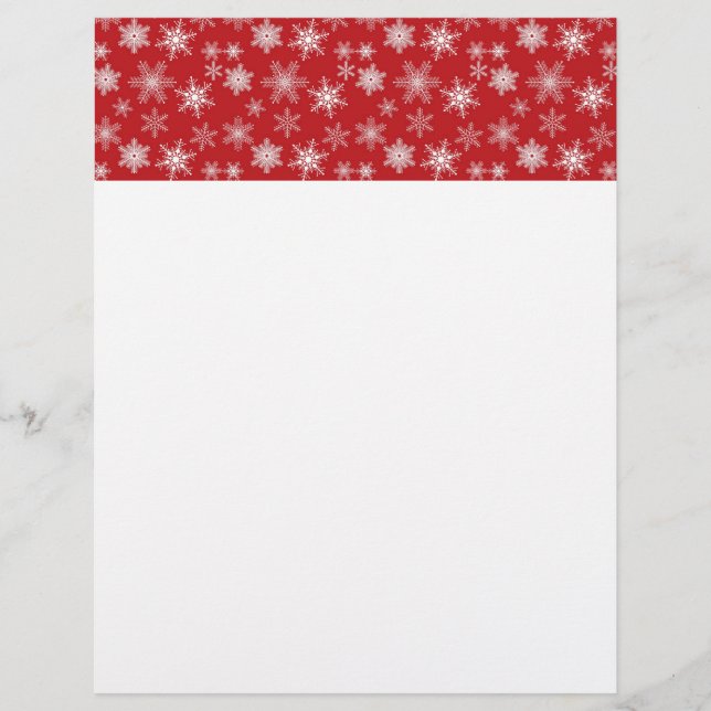 Snöflingor på Röd bakgrund Reklamblad (Framsidan)