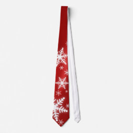 Snöflingor på röd tie slips