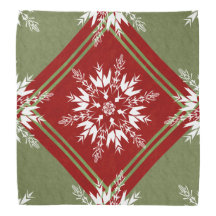 Snöflingor på rött och Grönt Geometriskt