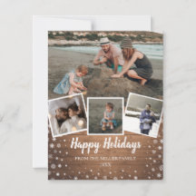 Snöflingor på Rustic wood multi fotocollage