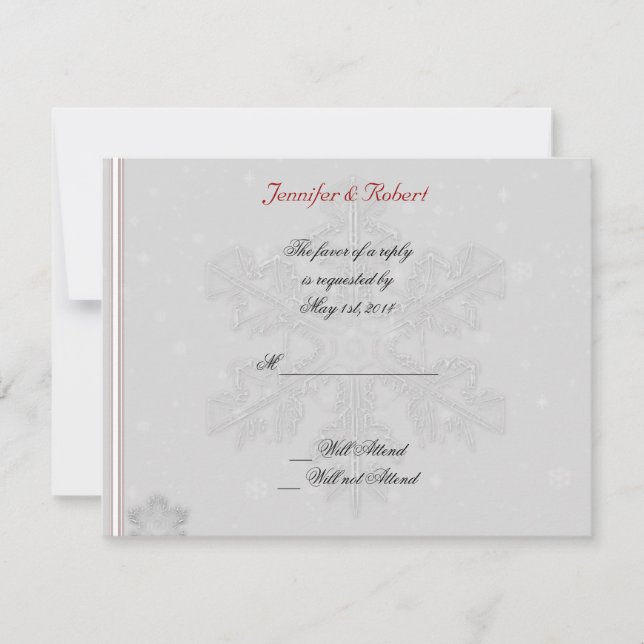 Snöflingor på Silver-svarskort OSA Kort (Framsida)