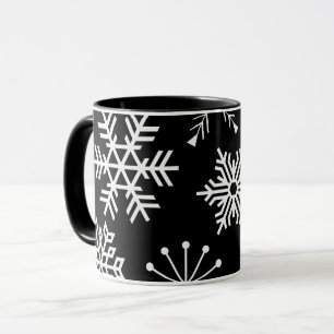 Snöflingor på Svarta Helgdag-konsten Mugg Kopp