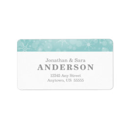 Snöflingor på Teal Adressetikett