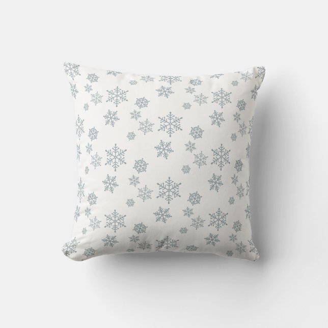 Snöflingor på vit kastkudde kudde (Framsida)