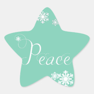 Snöflingor Peace Helgdag Star Stickers Stjärnformat Klistermärke