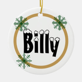 Snöflingor Personlig Namn keramisk prydnadsföremål Julgransprydnad Keramik