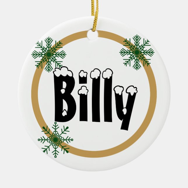 Snöflingor Personlig Namn keramisk prydnadsföremål Julgransprydnad Keramik (Framsidan)