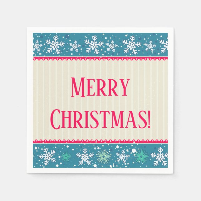 Snöflingor & Presenter Napkins Pappersservett (Framsidan)