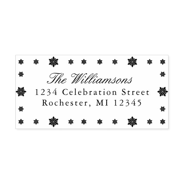 Snöflingor ram Helgdag Returadress Självfärgande Stämpel (Design)