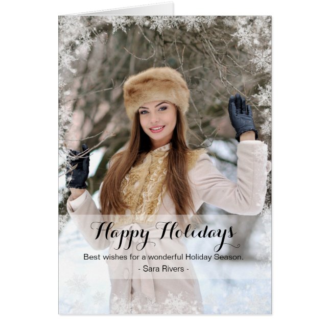 Snöflingor Ram-kort Hälsningskort (Framsidan)