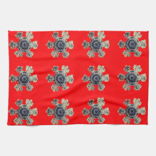 Snöflingor Red Kitchen Towels Kökshandduk