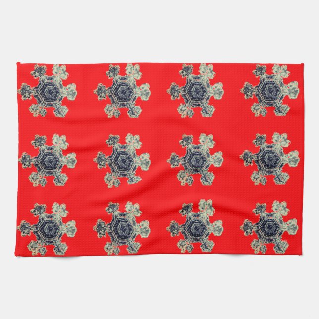 Snöflingor Red Kitchen Towels Kökshandduk (Horisontell)